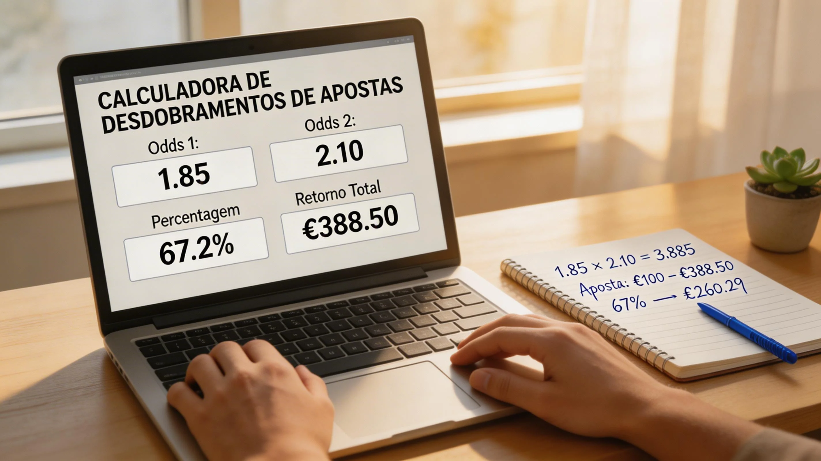 Calculadora de desdobramentos para apostas desportivas com números e odds
